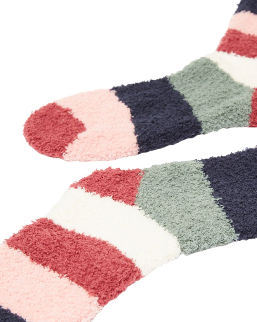 Multi Coloured Joules Womens Fluffy Socks On A White Background 