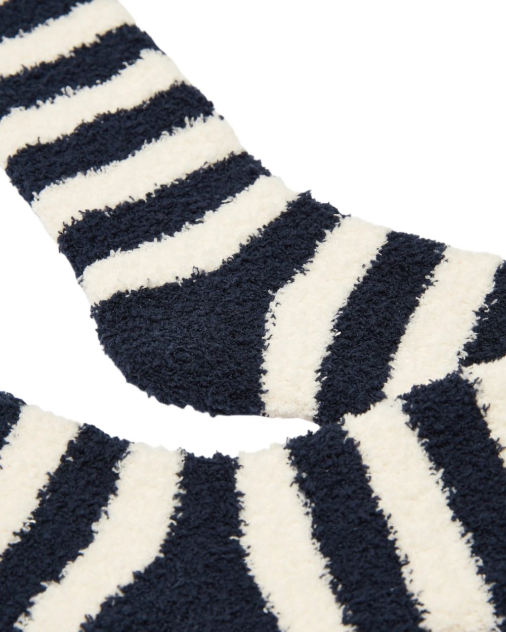 Navy Coloured Joules Womens Fluffy Socks On A White Background 