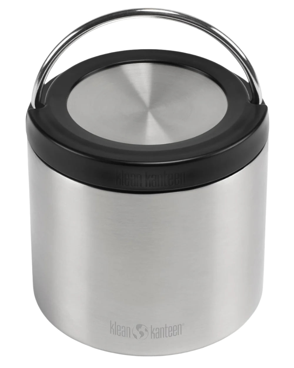 Brushed Stainless Coloured Klean Kanteen Insulated TKCanister On A White Background 