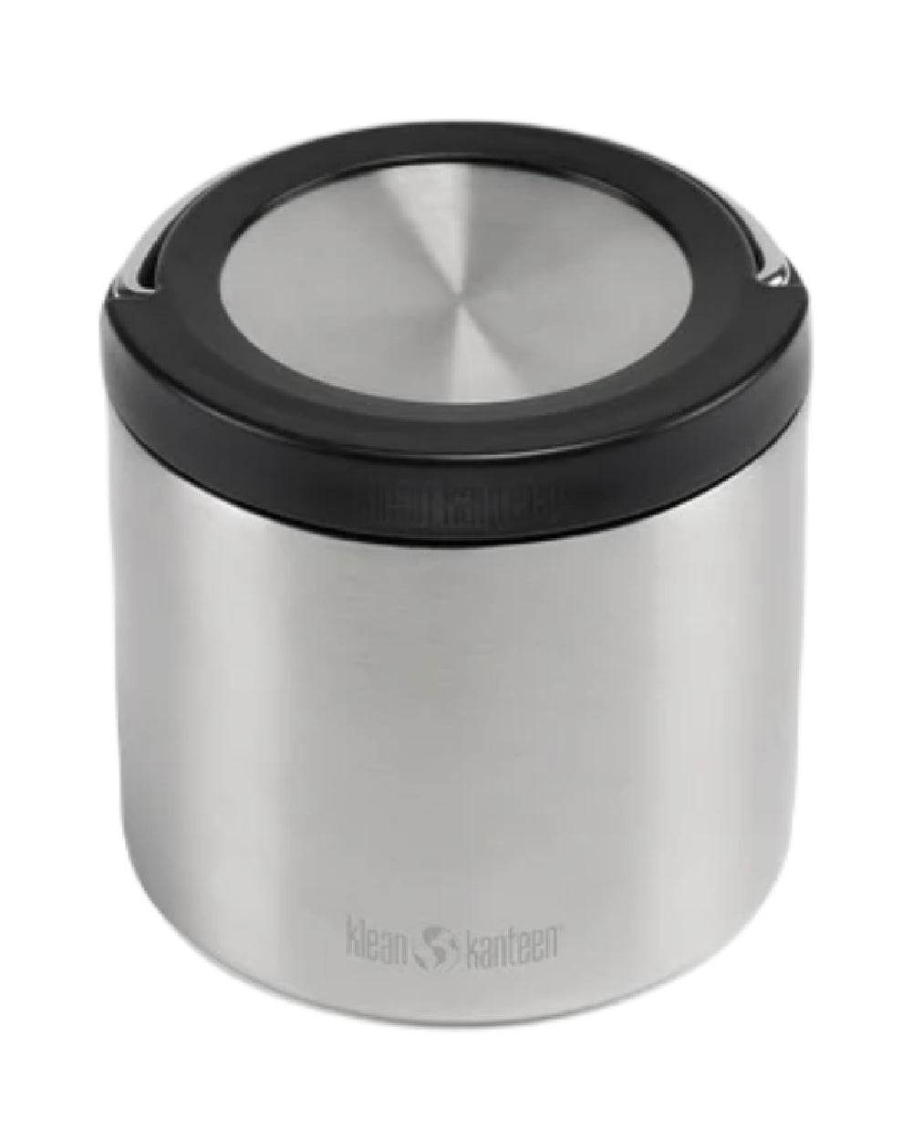 Brushed Stainless Coloured Klean Kanteen Insulated TKCanister On A White Background