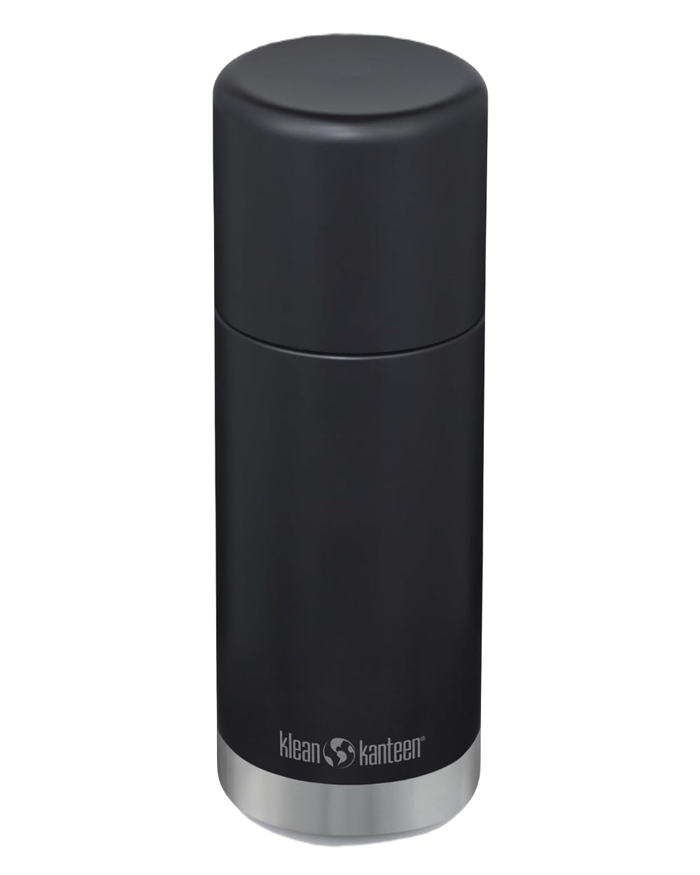 Black Coloured Klean Kanteen Insulated TKPro Flask On A White Background 