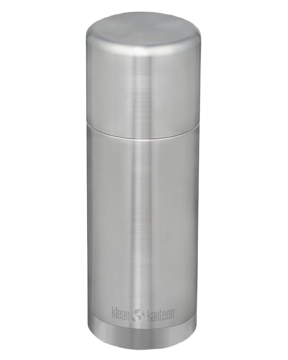 Brushed Stainless Coloured Klean Kanteen Insulated TKPro Flask On A White Background 