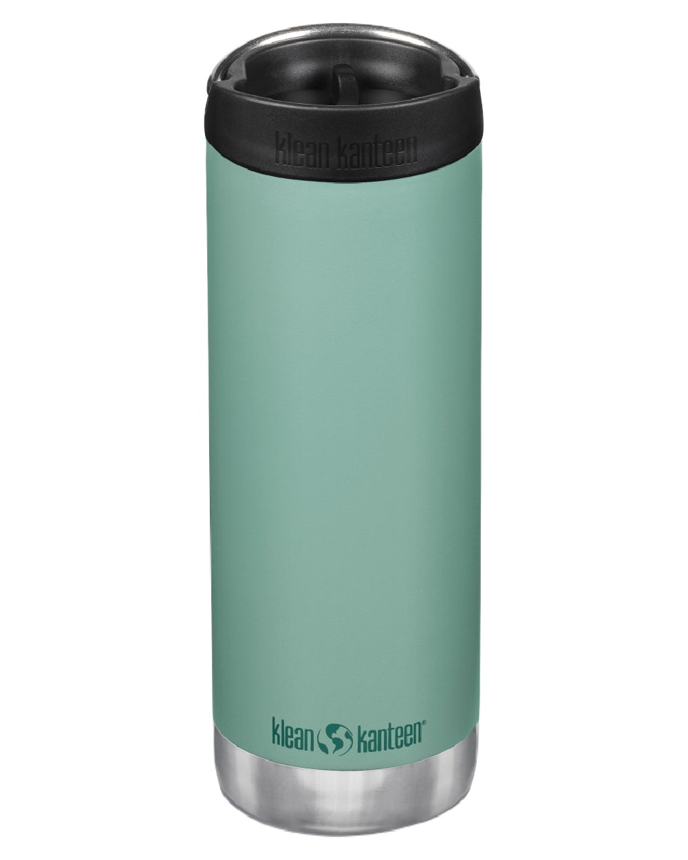 Beryl Green Coloured Klean Kanteen Insulated TKWide With Cafe Cap On A White Background 