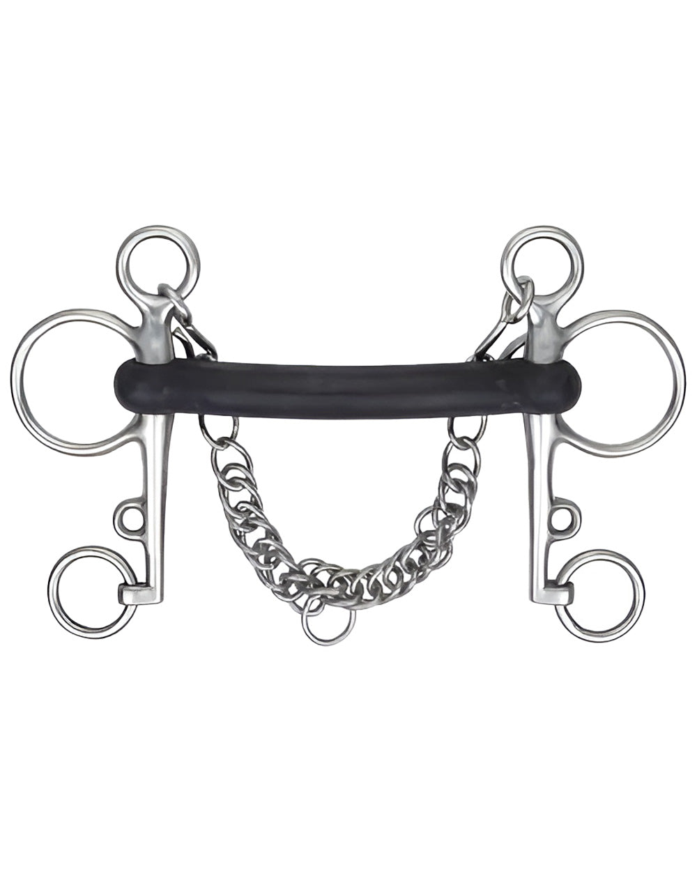Korsteel Hard Rubber Mullen Mouth Pelham Bit on white background