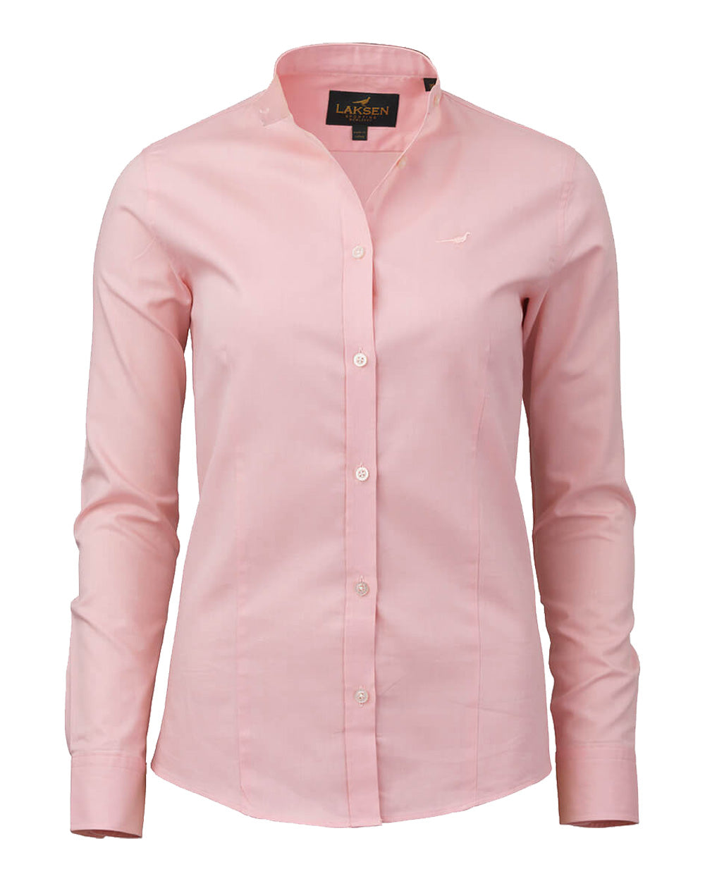 Rosa coloured Laksen Tonbridge Oxford Shirt on White background 