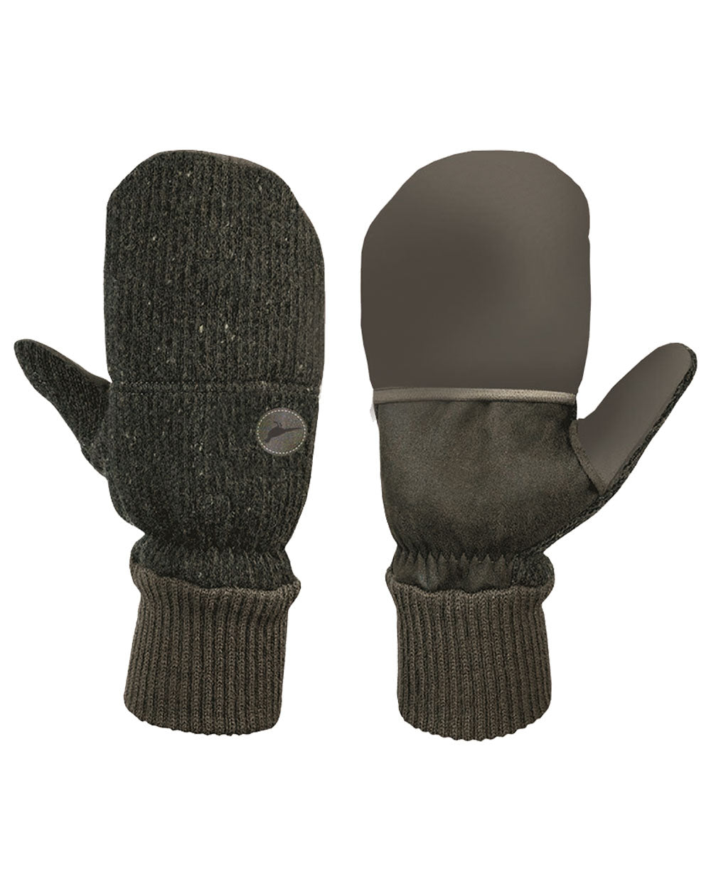 Green coloured Laksen Vienna Mitten Gloves on White background