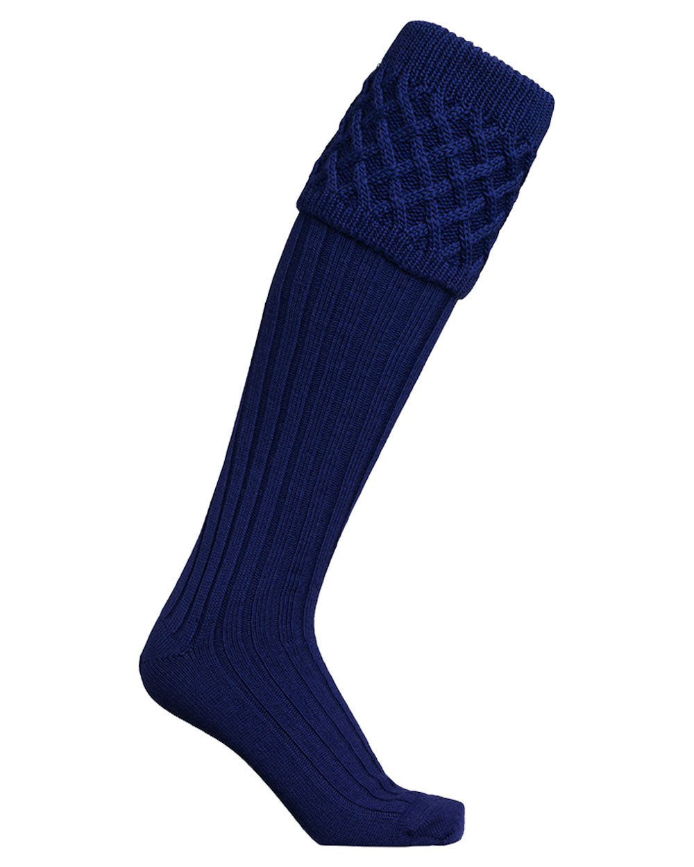 Midnight coloured Laksen Windsor Socks on White background 