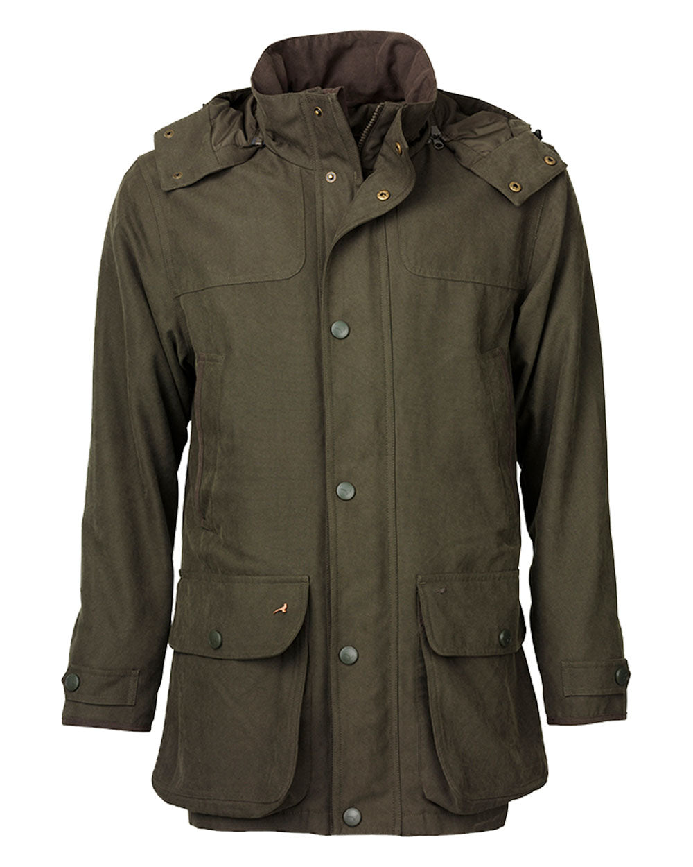 Green coloured Laksen Wingfield Ultra Light Coat on White background