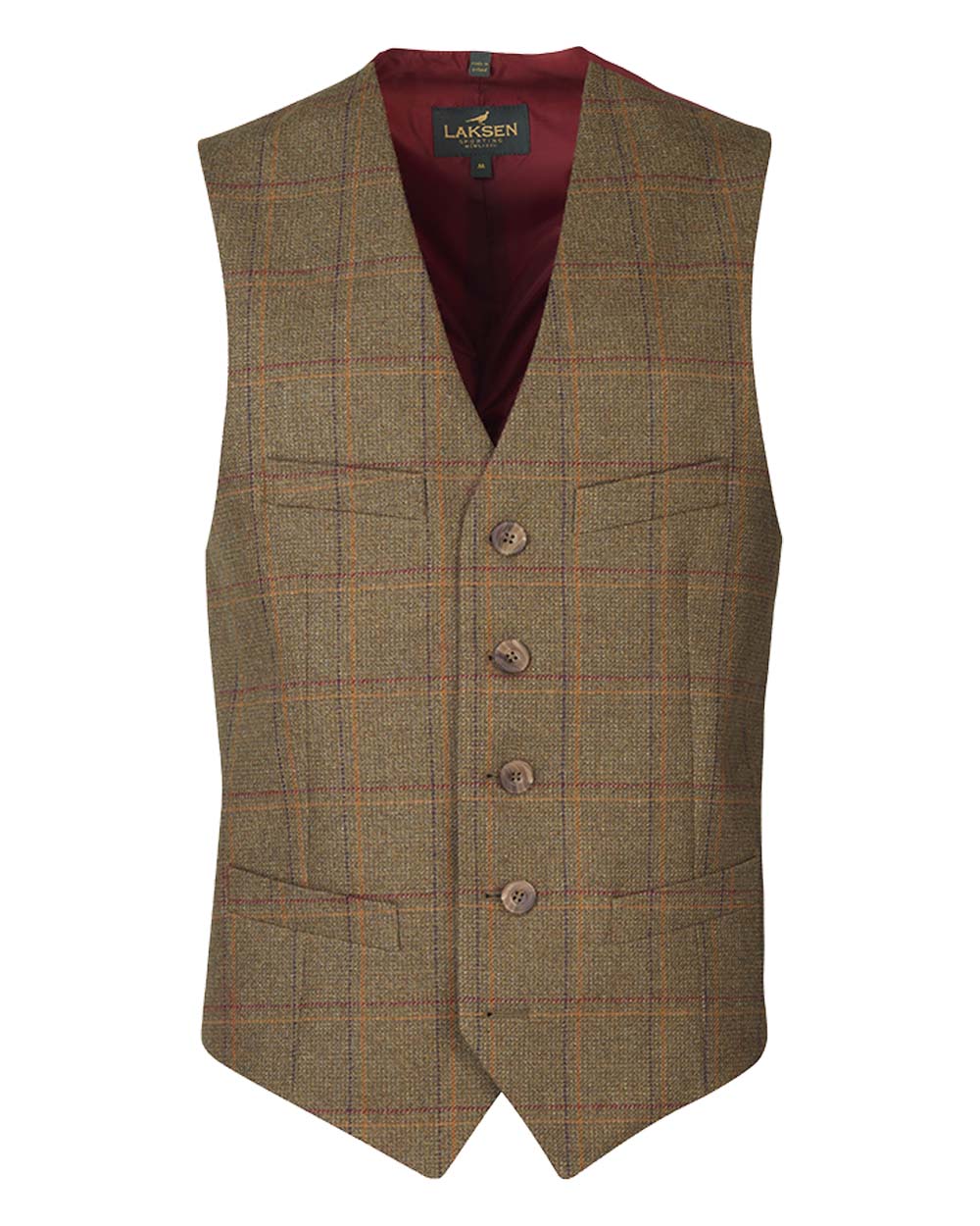 Laksen Woolston Tweed Colonial Dress Vest on White background