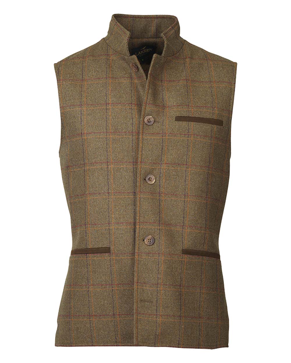 Laksen Woolston Tweed Fife Vest on White background