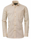 Burnt Orange/Forest Green coloured Laksen Zac Sporting Stretch Shirt on White background