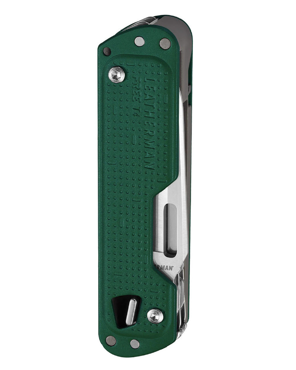 Evergreen Coloured Leatherman Free T4 Multi-Tool On A White Background 