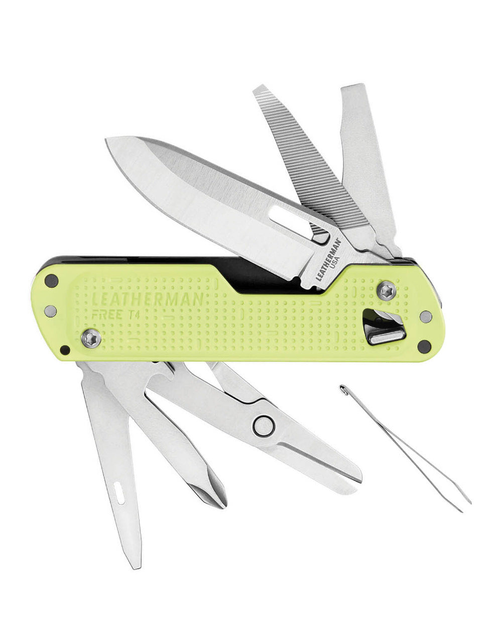 Lunar Coloured Leatherman Free T4 Multi-Tool On A White Background 