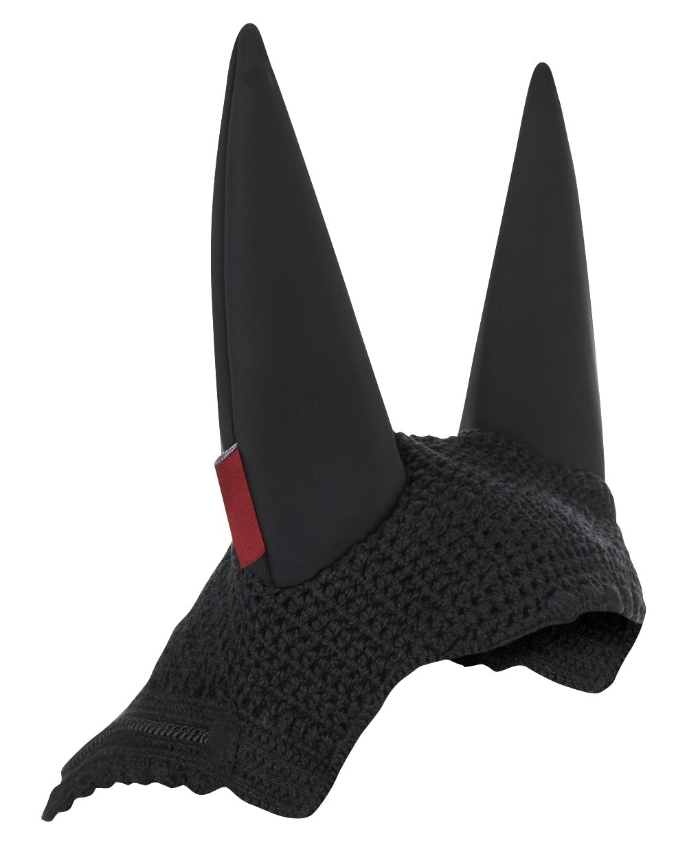 Black coloured LeMieux Acoustic Pro Fly Hood on white background 