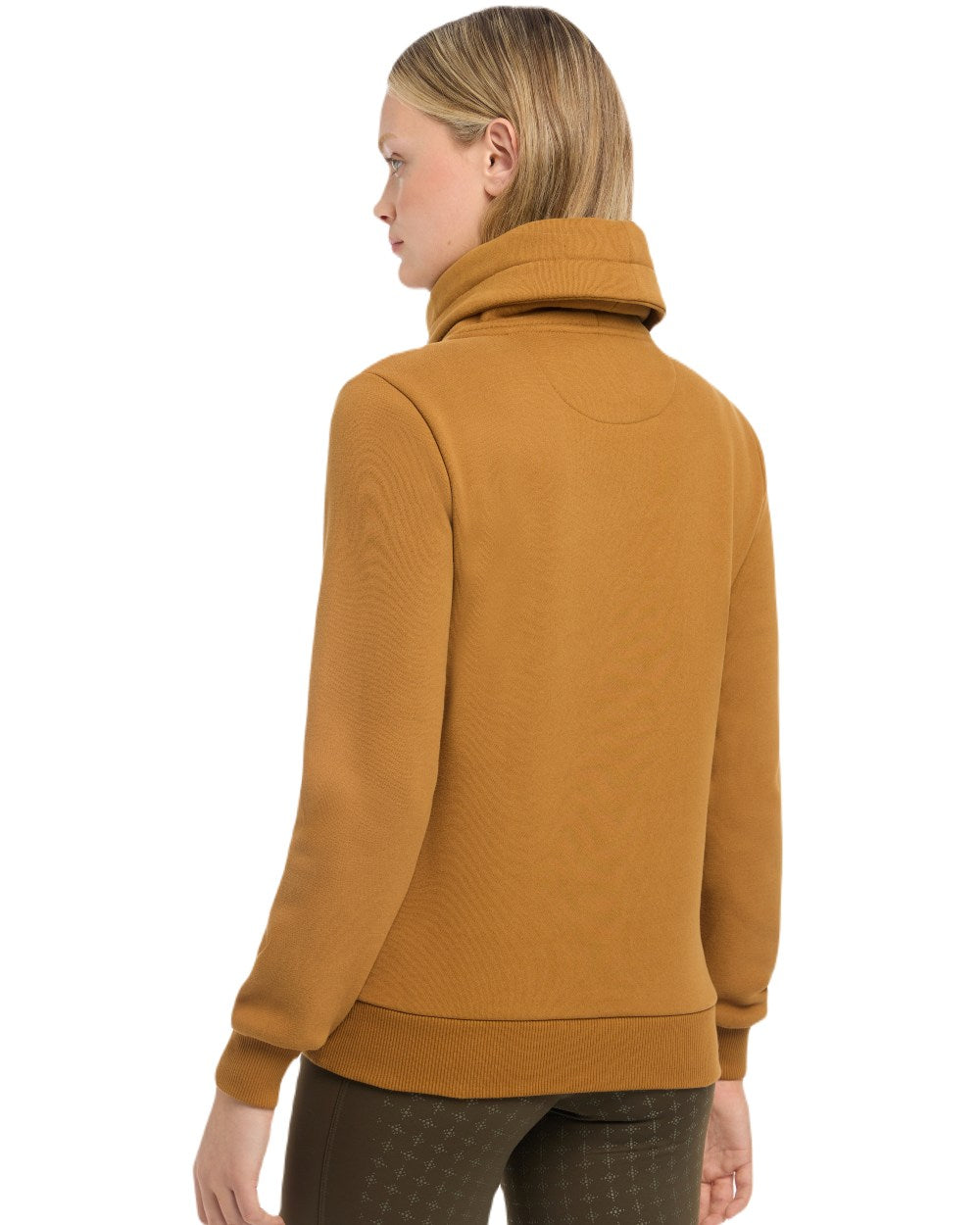 Ginger Coloured LeMieux Adele Funnel Neck Sweatshirt On A White Background 