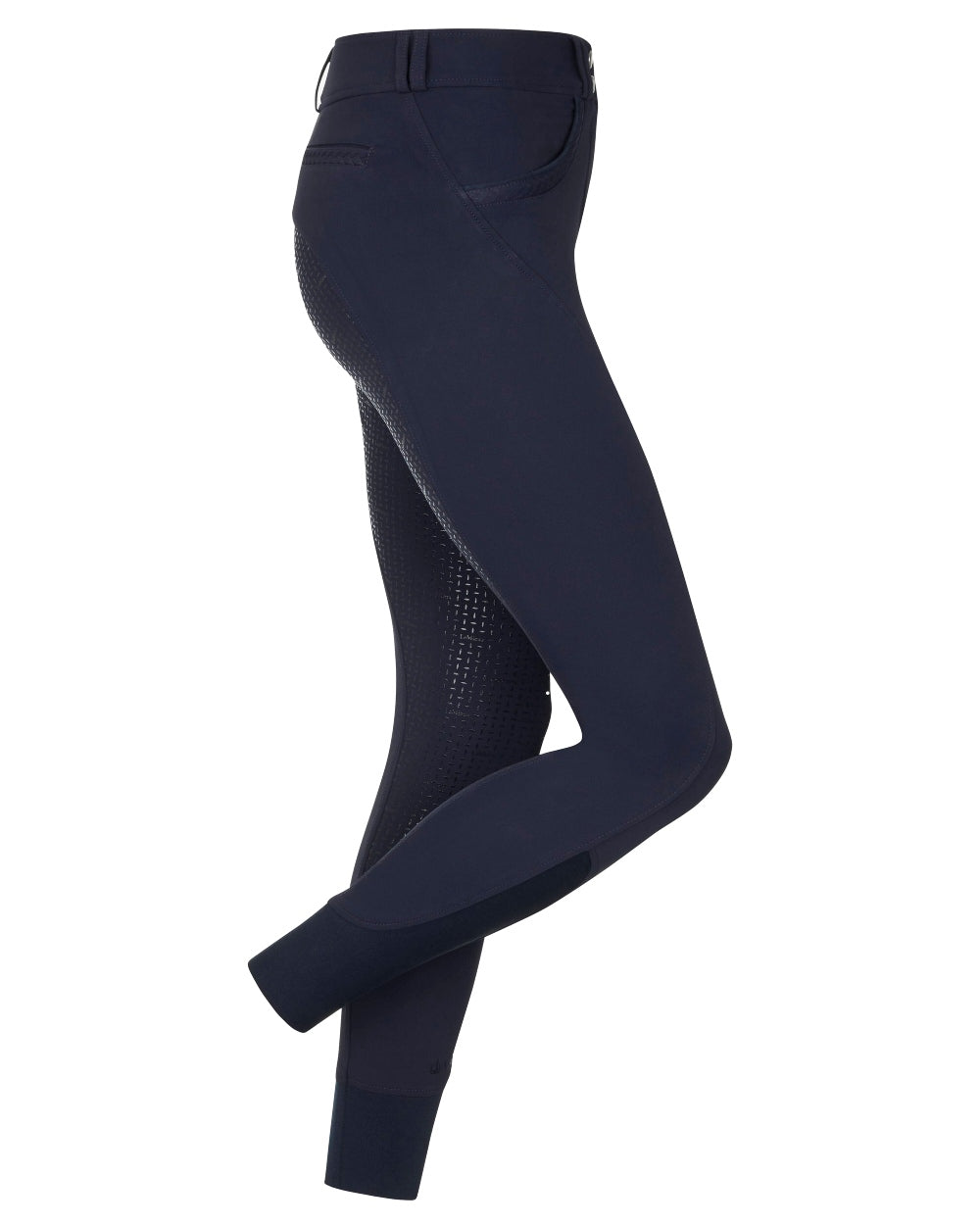 Navy coloured LeMieux Amara II Breech Full Seat on white background 