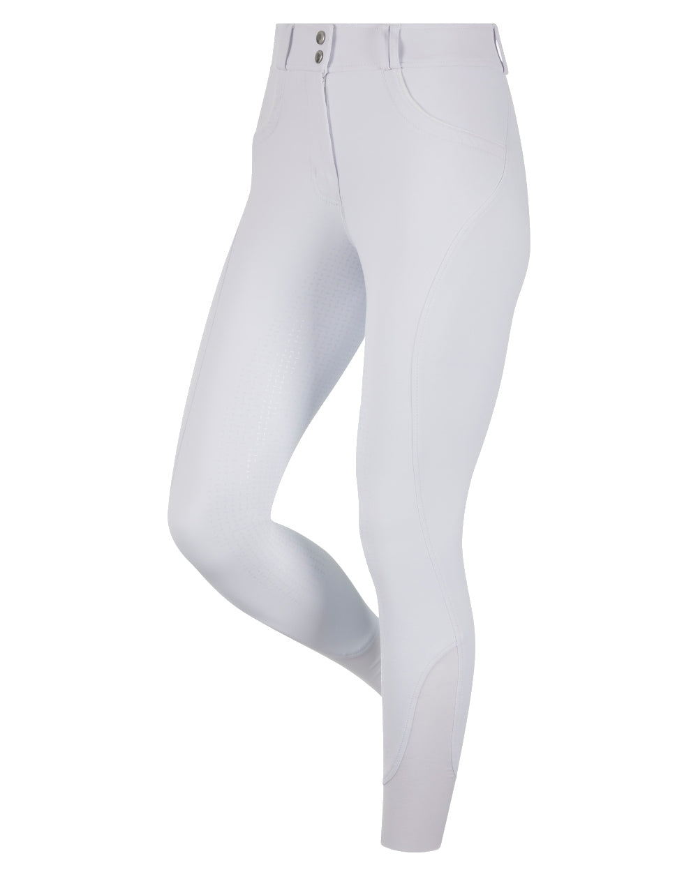 White coloured LeMieux Amara II Breech Full Seat on white background 