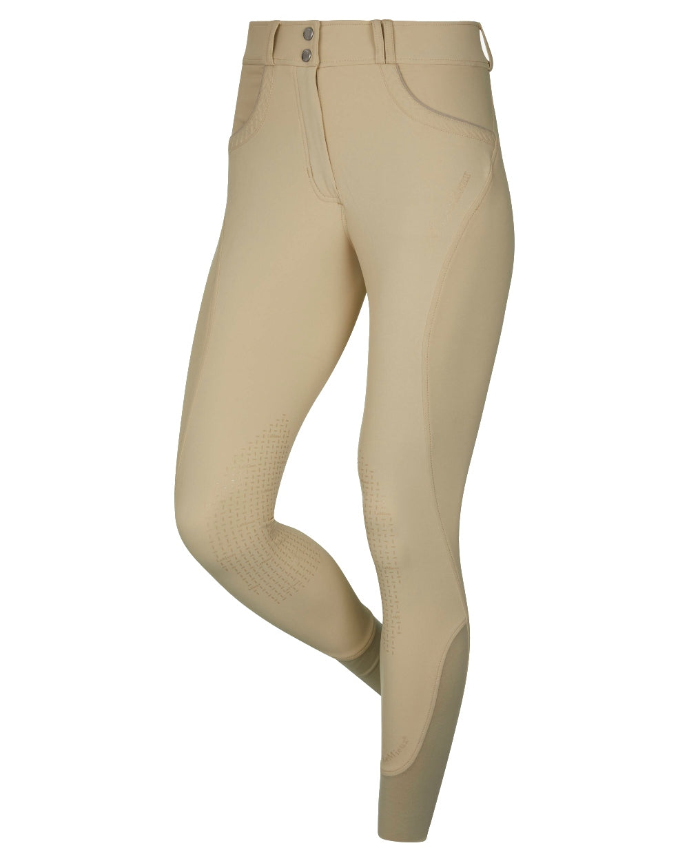 Beige coloured LeMieux Amara II Breech Knee Grip on white background 