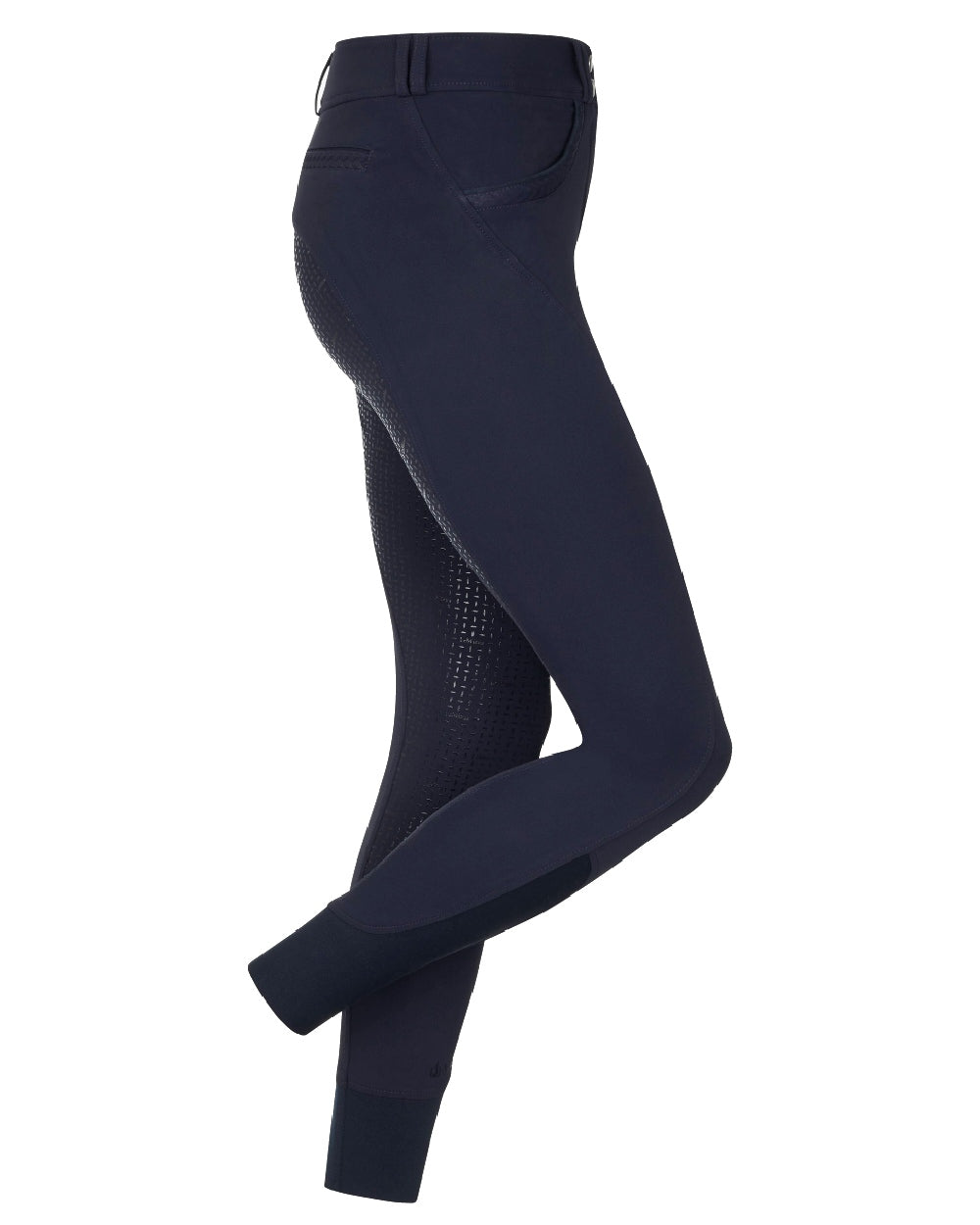 Navy coloured LeMieux Amara II Breech Knee Grip on white background 