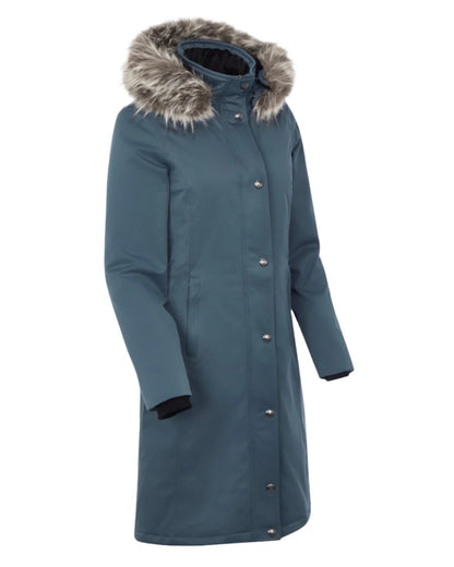 Petrol Coloured LeMieux Anya Waterproof Riding Coat On A White Background 