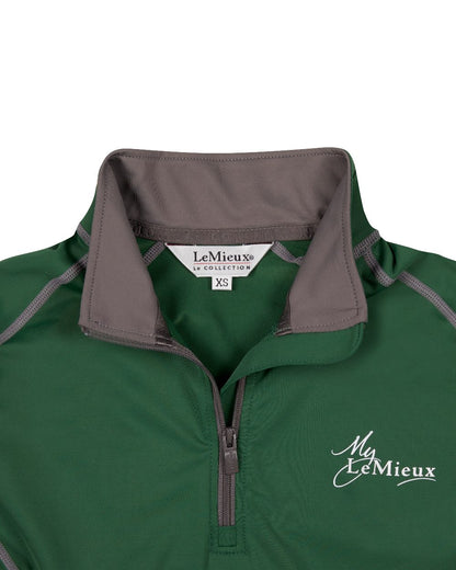 Hunter Green coloured LeMieux Base Layer on white background 