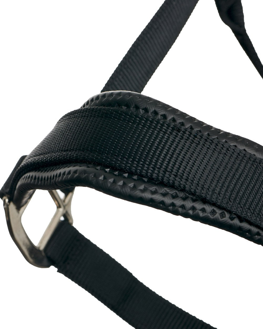 Black coloured LeMieux Break Away Headcollar on white background 