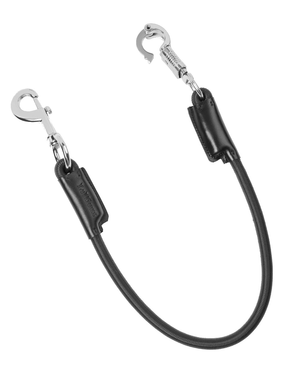 Black coloured LeMieux Bungee Tie Ups on white background 