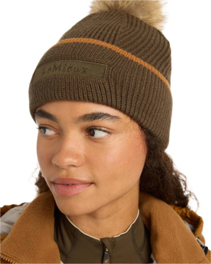 Alpine Coloured LeMieux Clara Cable Beanie On A White Background 