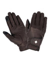 Brown coloured LeMieux Classic Leather Riding Gloves on white background #colour_brown