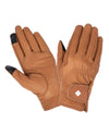 Tan coloured LeMieux Classic Leather Riding Gloves on white background #colour_tan