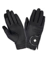 Black coloured LeMieux Classic Riding Gloves on white background #colour_black
