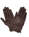Brown coloured LeMieux Close Contact Gloves on white background #colour_brown