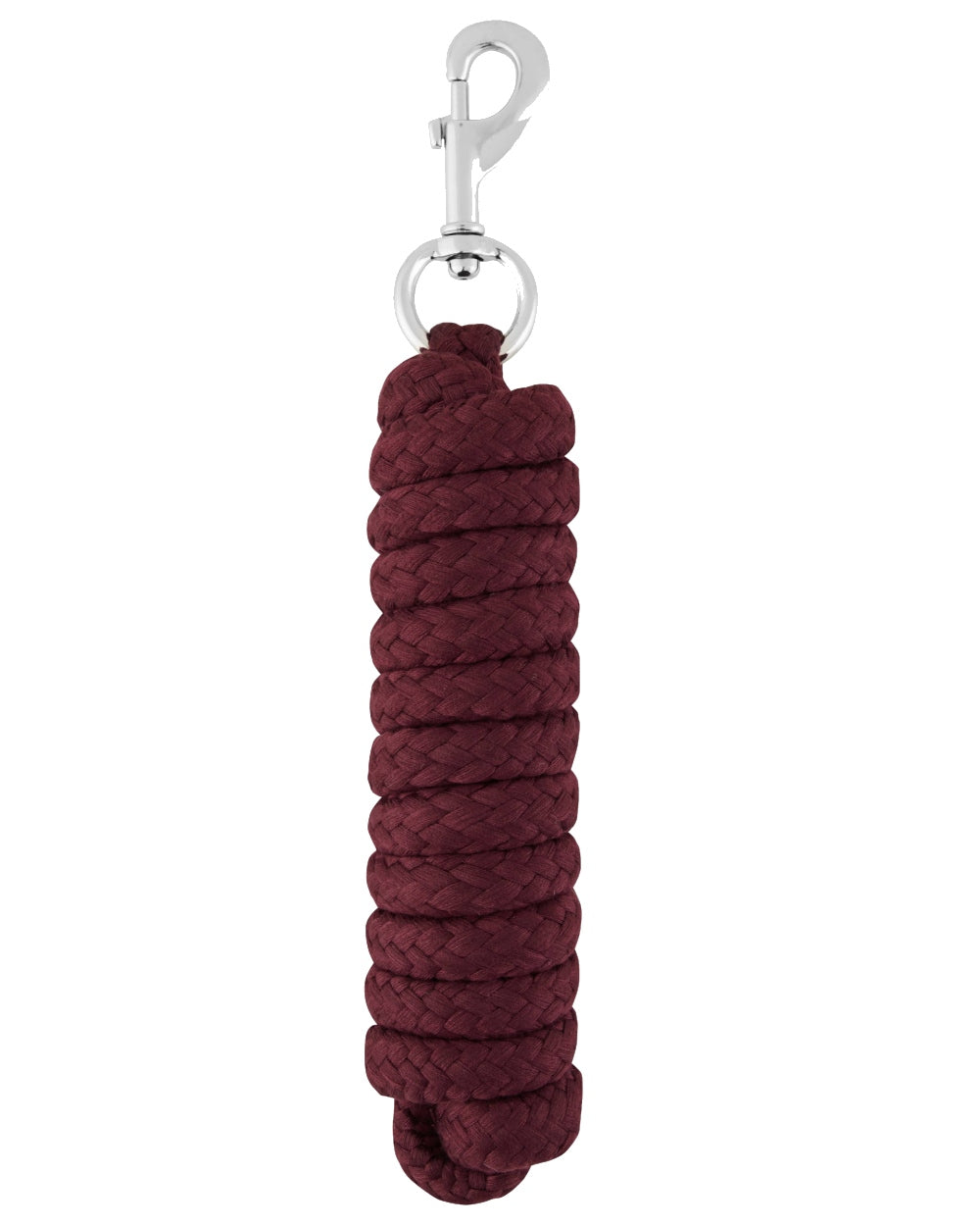 Burgundy coloured LeMieux Cotton Lead Rope on white background 