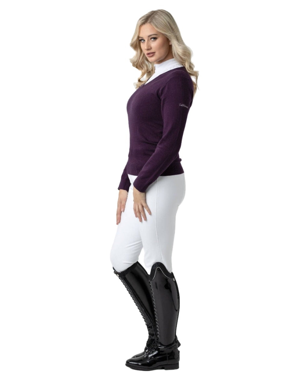 White coloured LeMieux Drytex Waterproof Breeches Knee Grip on white background 