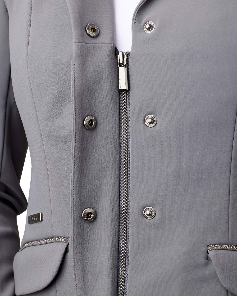 Graphite coloured LeMieux Dynamique Show Jacket on white background 