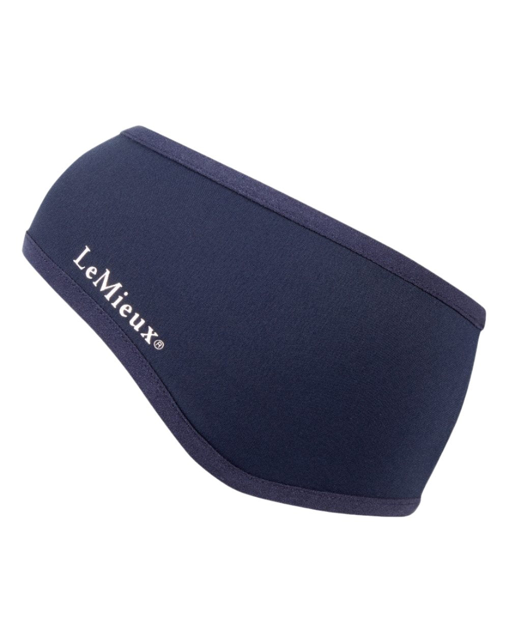 Indigo coloured LeMieux Ear Warmer Headband on white background 