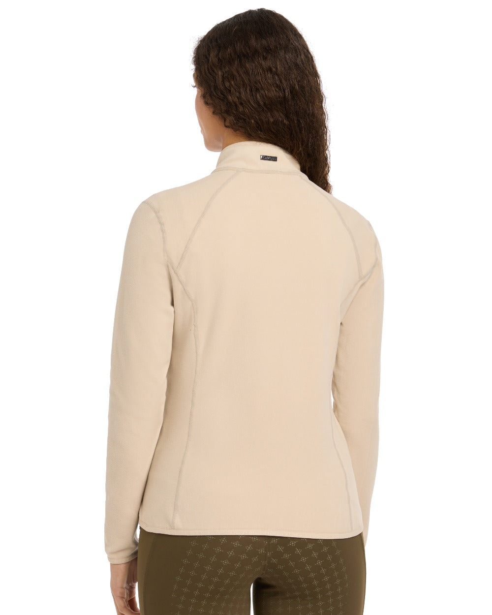 Stone Coloured LeMieux Faye Fleece Zip Through Jacket On A White Background 