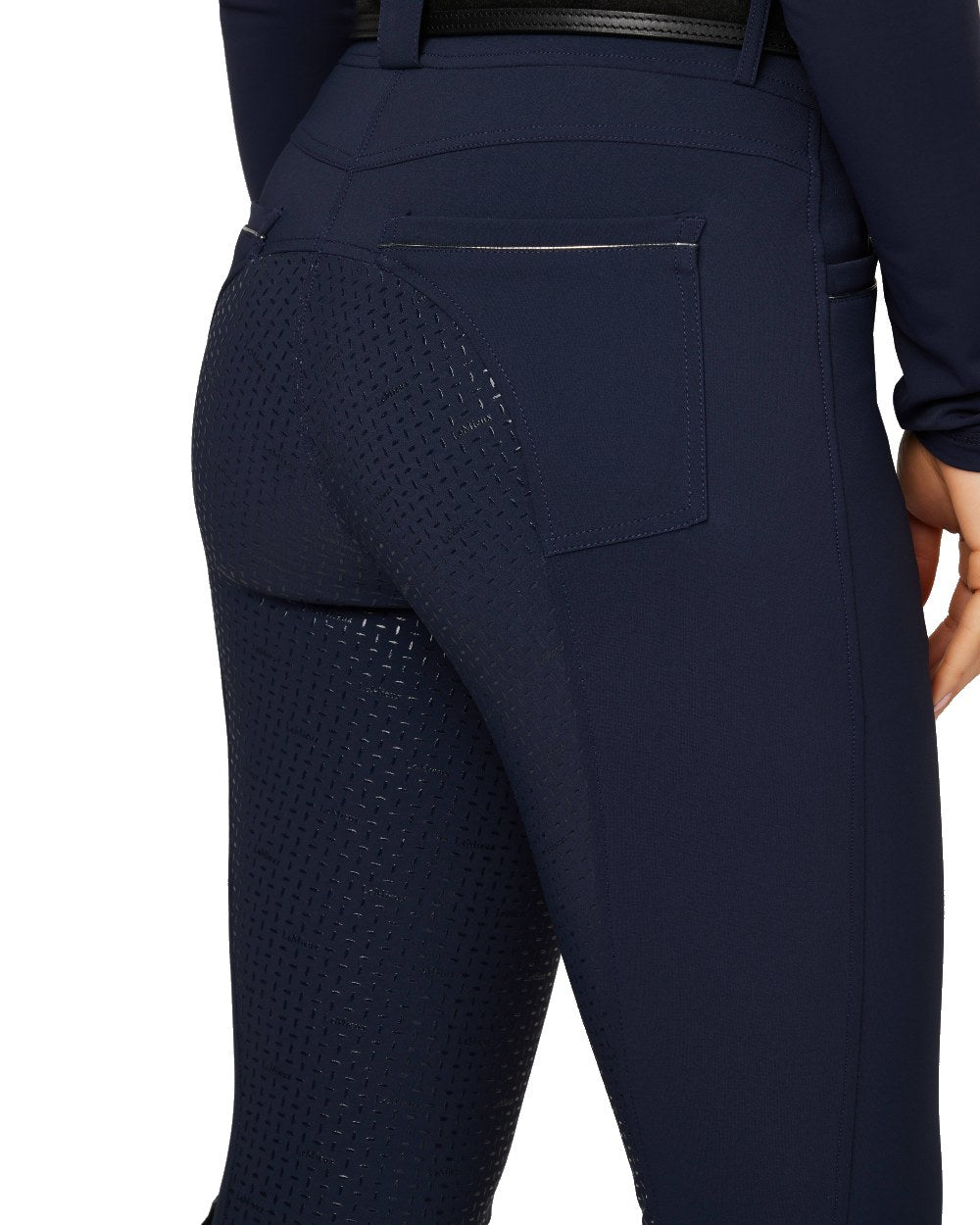 Navy coloured LeMieux Freya Pro Breeches on white background 