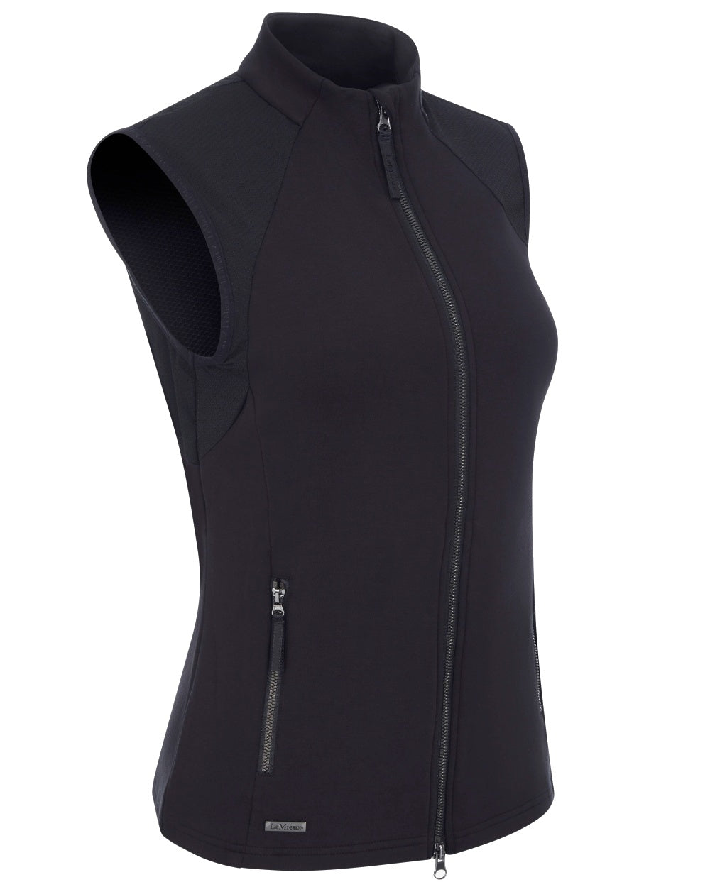 Black coloured LeMieux Giselle Gilet on white background 