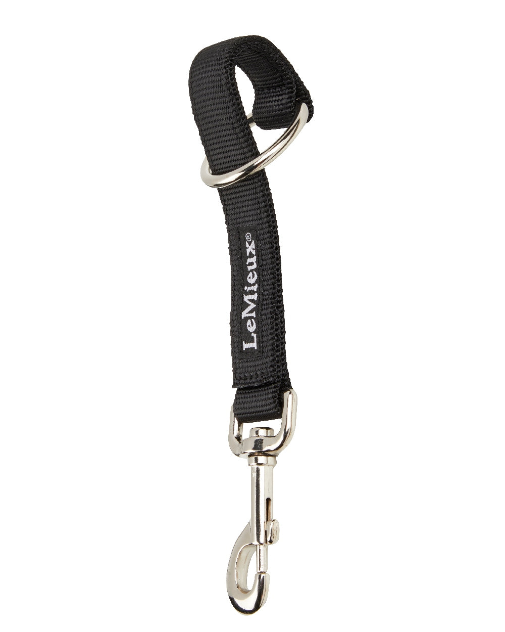 Black coloured LeMieux Hook and Loop Strap on white background 