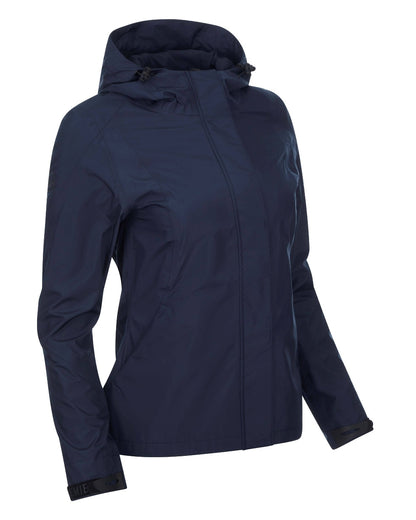 Navy coloured LeMieux Isla Short Waterproof Jacket on white background 