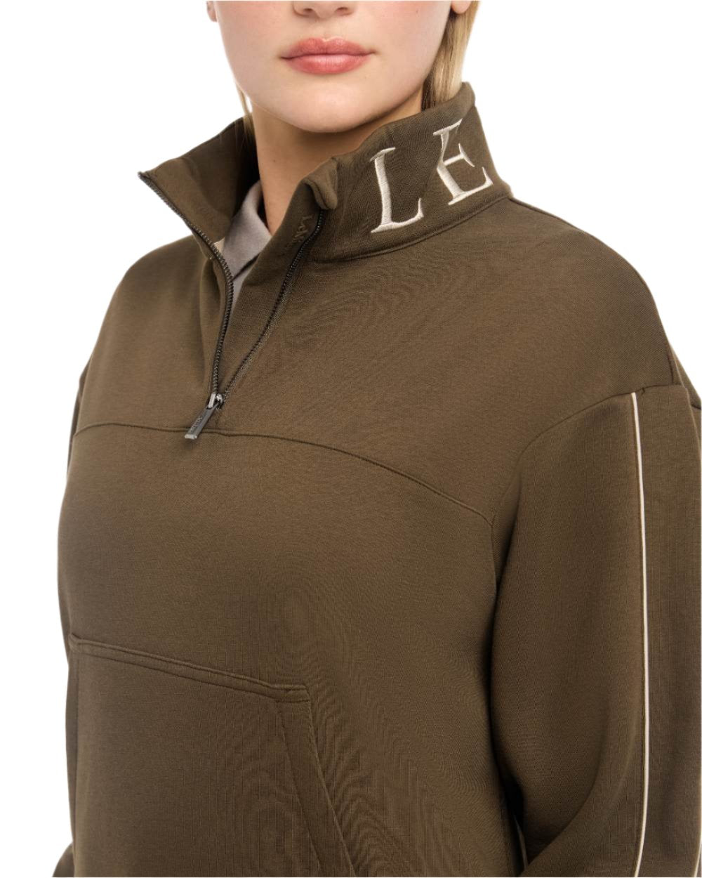 Alpine Coloured LeMieux Kali Quarter Zip Sweat On A White Background 