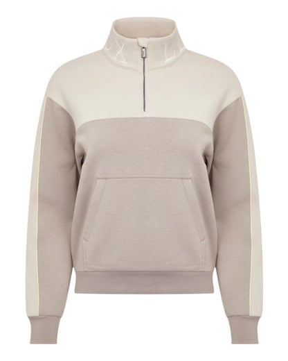 Ash Stone Coloured LeMieux Kali Quarter Zip Sweat On A White Background 