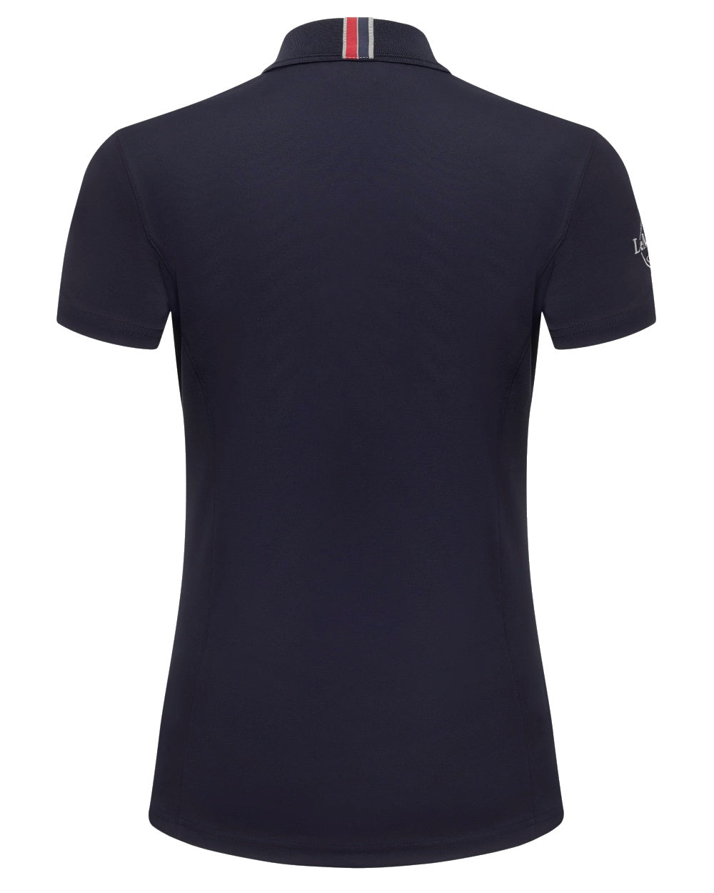 Navy coloured LeMieux Ladies Elite Polo Shirt II on white background 