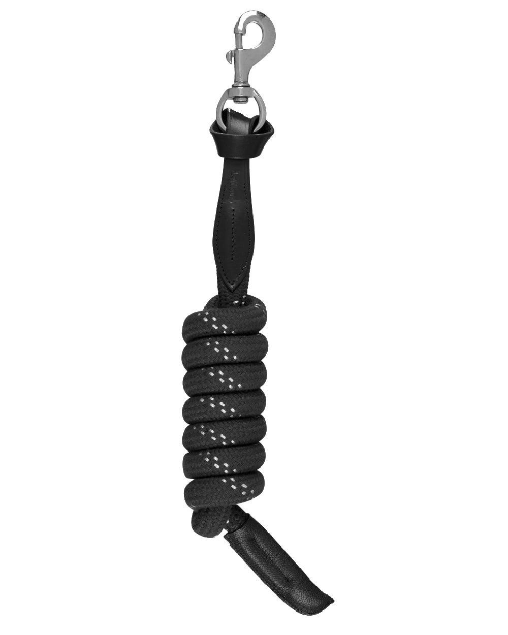 Black coloured LeMieux Lasso Lead Rope on white background 