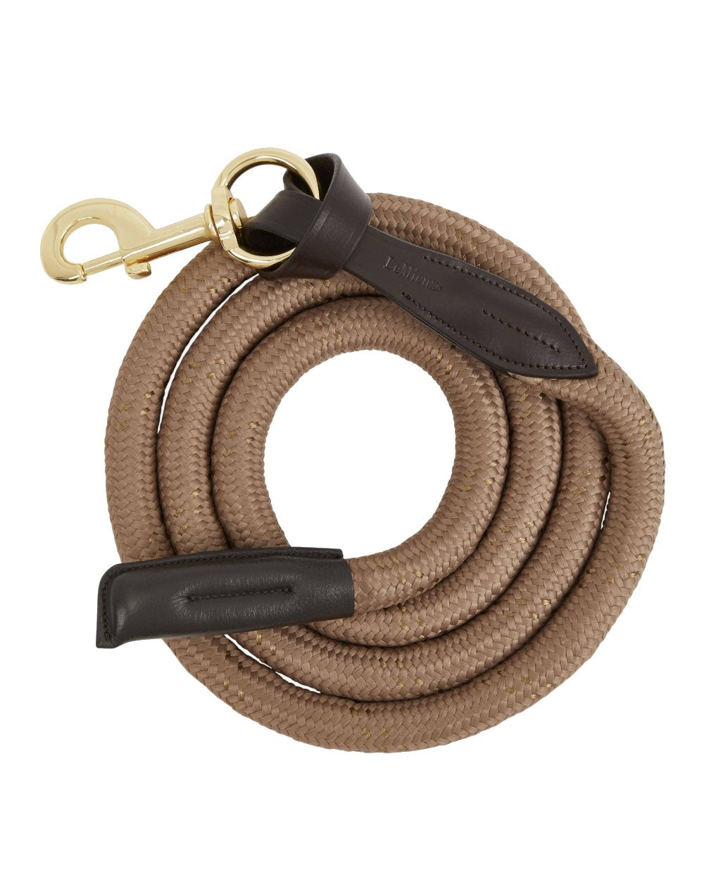 Mink coloured LeMieux Lasso Lead Rope on white background 