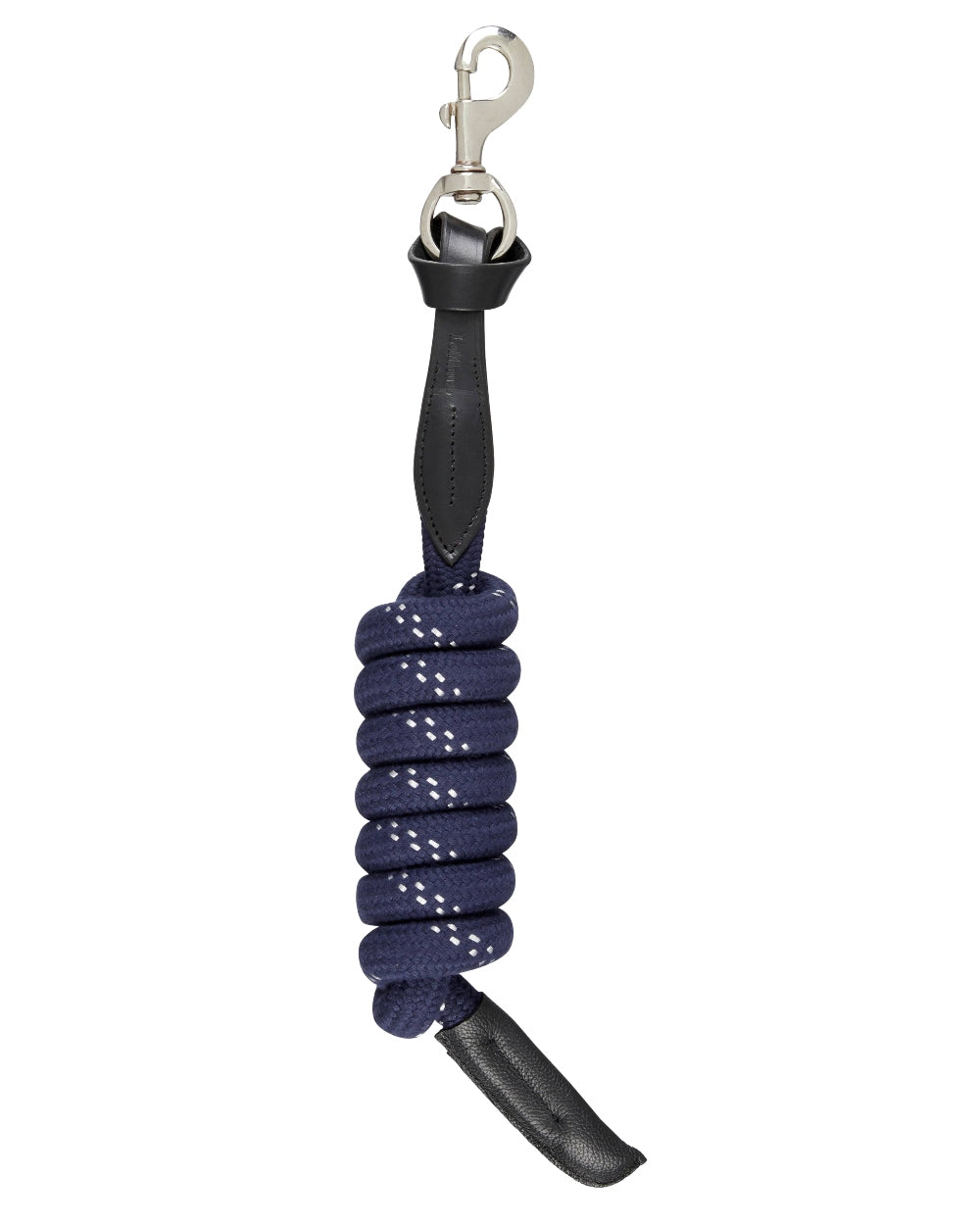 Navy coloured LeMieux Lasso Lead Rope on white background 