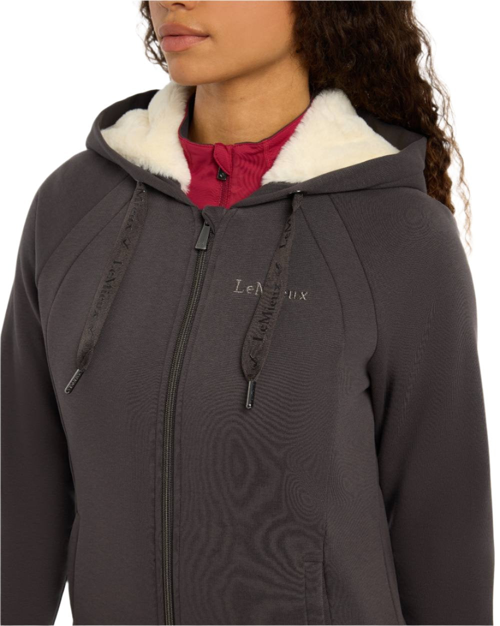 Cinder Coloured LeMieux Leia Lined Hoodie On A White Background 