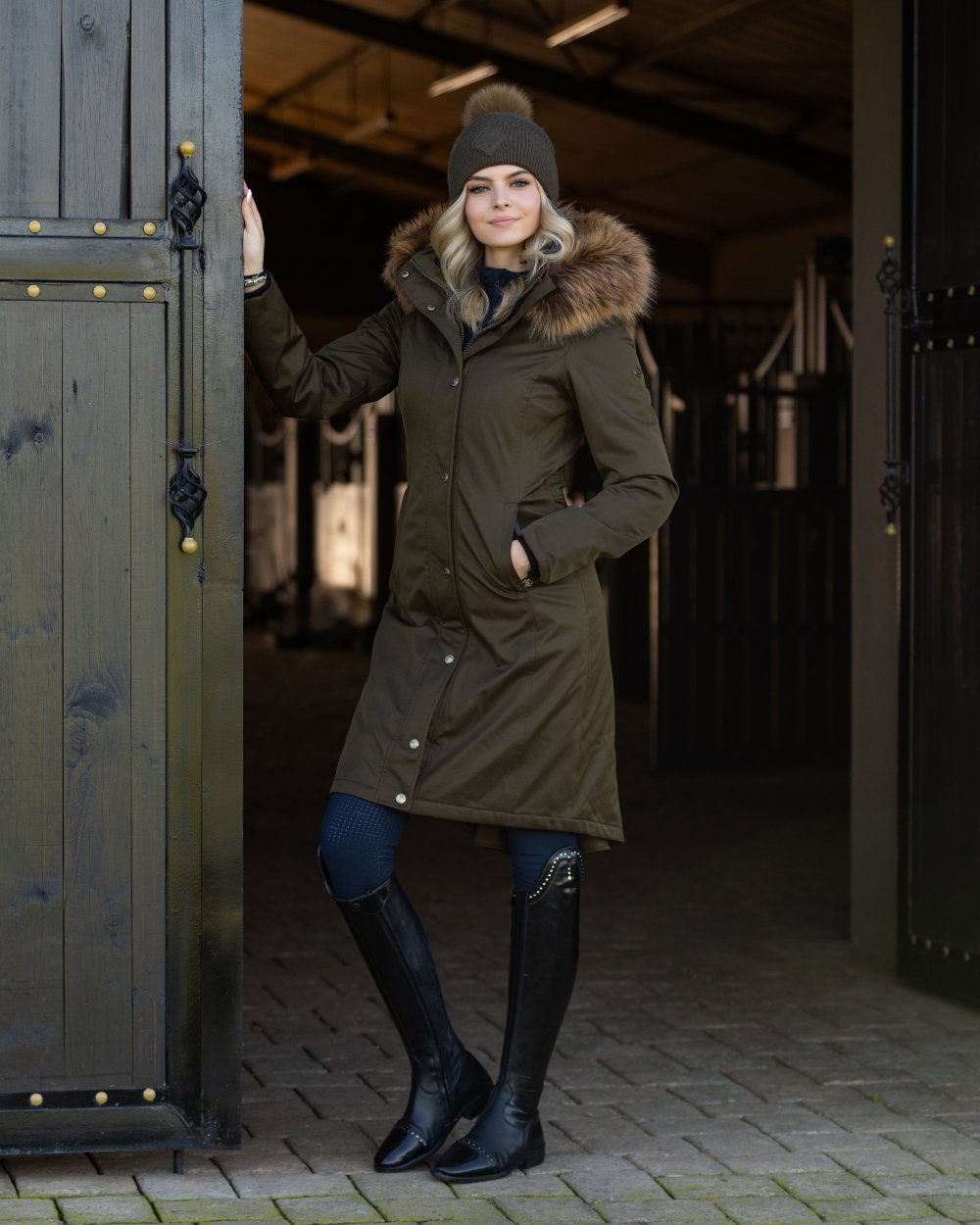 Alpine Coloured LeMieux Lila Beanie On A Stable Background 