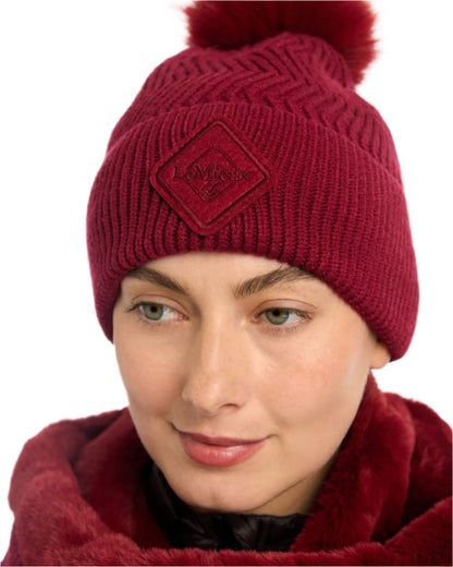 Ember Coloured LeMieux Lila Beanie On A White Background 